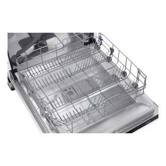 Zmywarka do zabudowy Samsung DW60M6051BB/EO posiada wygodne, wysuwane kosze na naczynia.