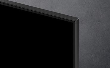 Vista frontale della TV da vicino