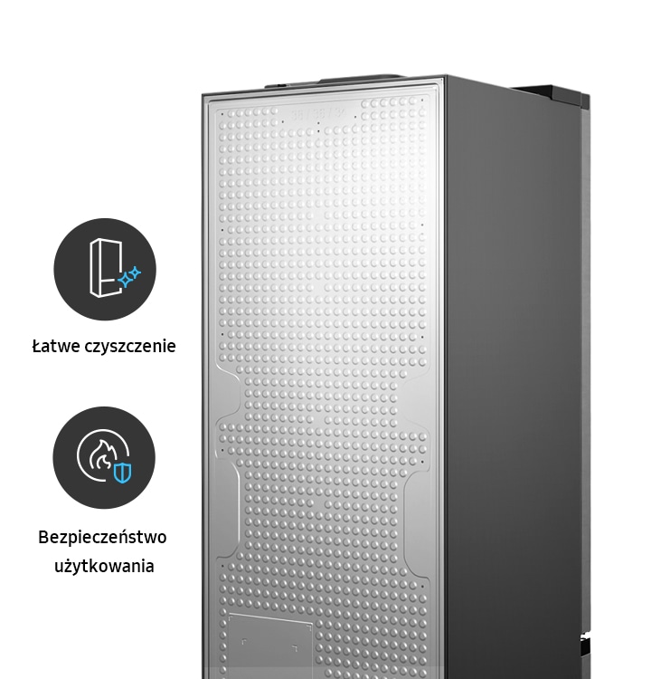 Чиста і пряма спинка дозволяє легко підтримувати холодильник Samsung RB34T600ESA / EF в порядку.