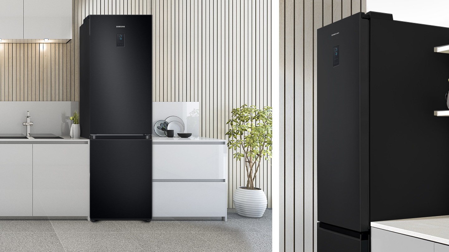 Нові холодильники Samsung No Frost мають сучасний та мінімалістичний дизайн, який ідеально вписується в будь-який інтер'єр завдяки своїй елегантності.