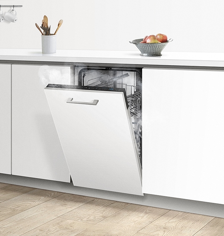 Вбудована посудомийна машина Samsung DW50R4060BB / EO з автоматичним відкриванням дверцят для швидшого сушіння посуду
