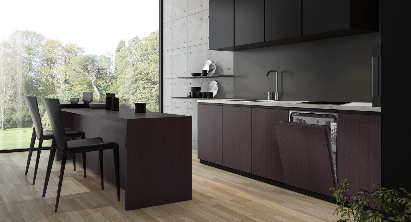 Можливість повного встановлення посудомийної машини Samsung DW60R7040BB / EO, а також елегантна панель та стримана ручка роблять цю посудомийну машину ідеальною для будь-якої кухні