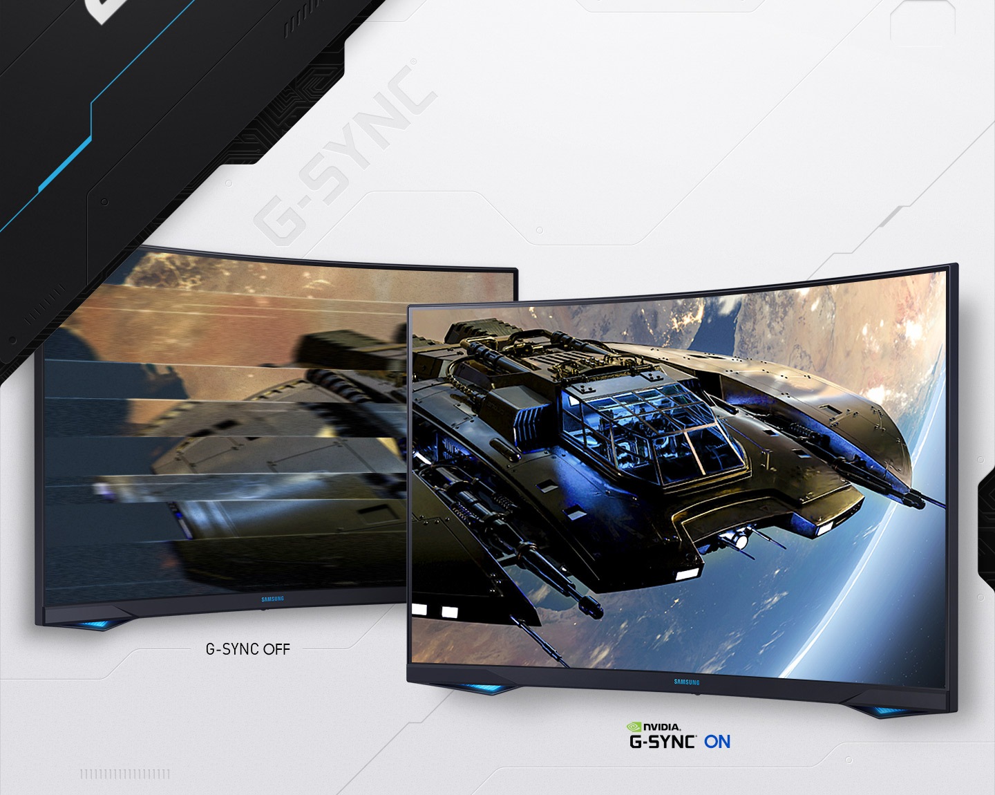 Monitor do gier Samsung Odyssey G7 jest kompatybilny z G-Sync.