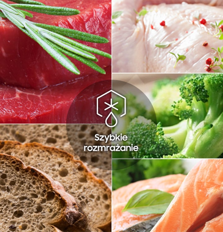 Насолоджуйтесь винятковим смаком та свіжістю ваших страв завдяки технології швидкого розморожування в мікрохвильовій печі Samsung.