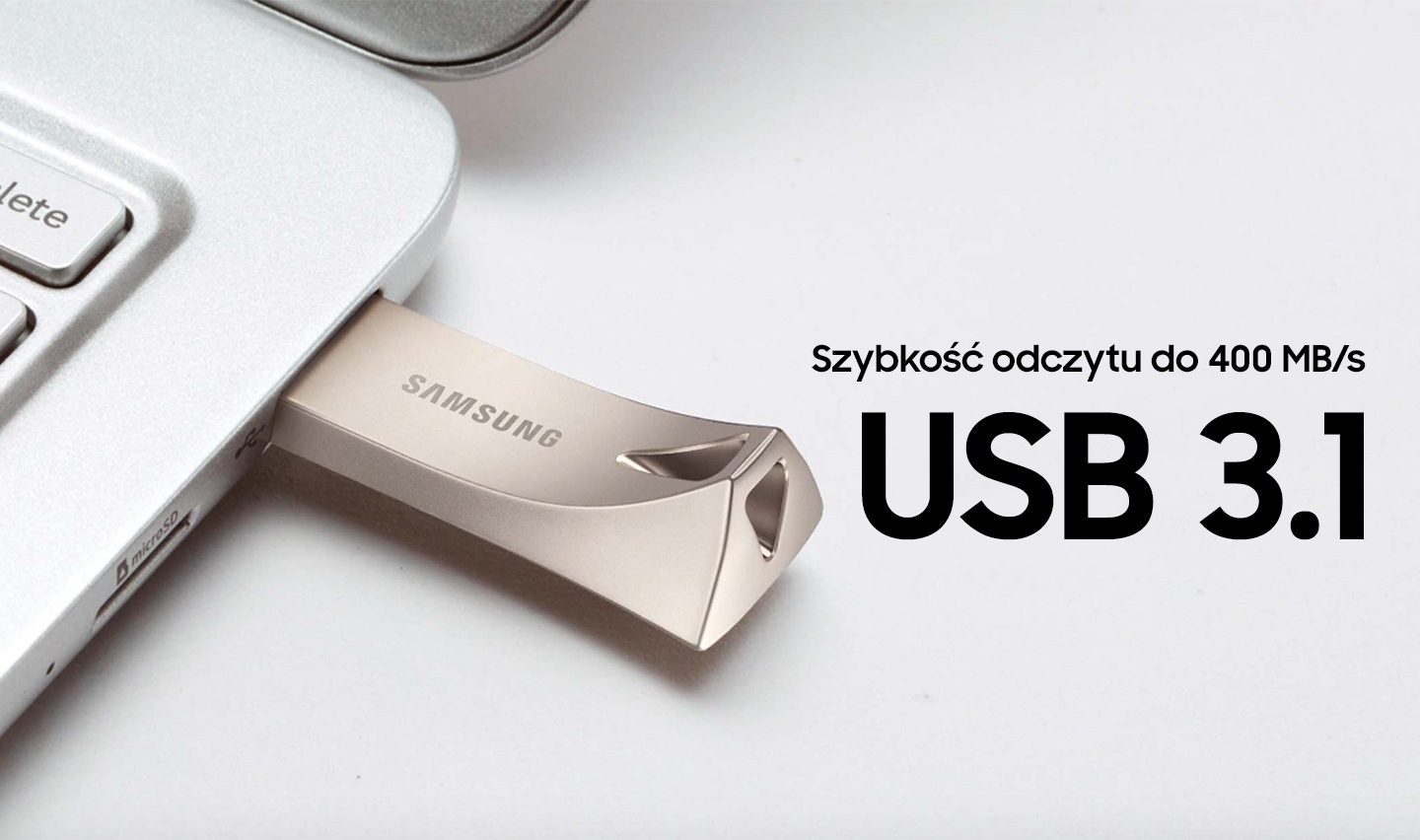 Wyjątkowa prędkość odczytu aż do 400 MB/s w modelu 256 GB zapewnia, że pendrive Samsung BAR Plus 2020 Flash Drive jest funkcjonalny i pozawala Ci oszczędzić czas
