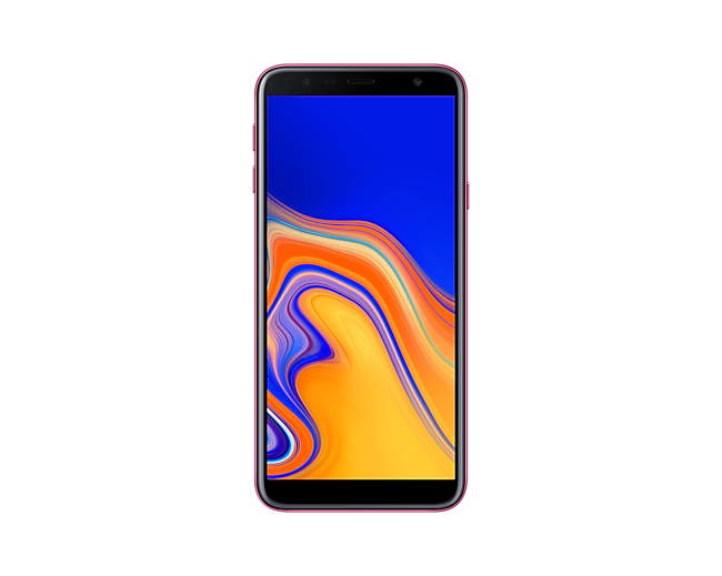 Różowy smartfon Samsung Galaxy J4+ SM-J415FZIGXEO - widok z przodu