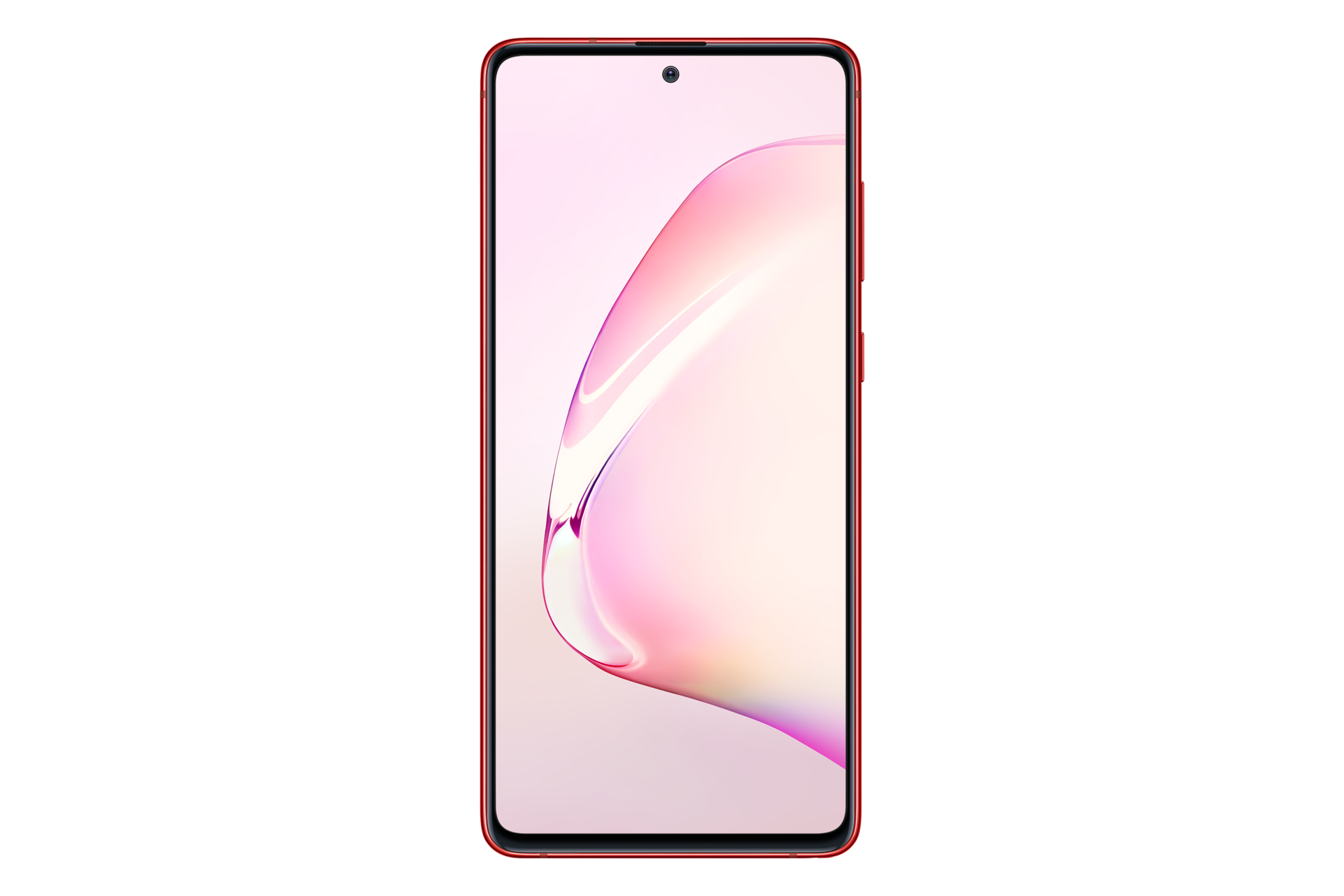 Front nowoczesnego multimedialnego telefonu Samsung Galaxy Note 10 Lite z wyjątkowym wyświetlaczem Super AMOLED i ryskiem S-Pen