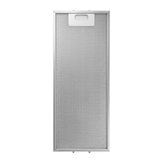 Na tym zdjęciu możemy dokładnie zobaczyć, jak wygląda aluminiowy filtr w okapie kuchennym Samsung NK24M1030IB/UR.