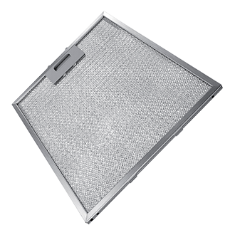 Na tym zdjęciu widzimy jeden z aluminiowych filtrów, jakimi dysponuje okap Samsung NK36M7070VS/UR.