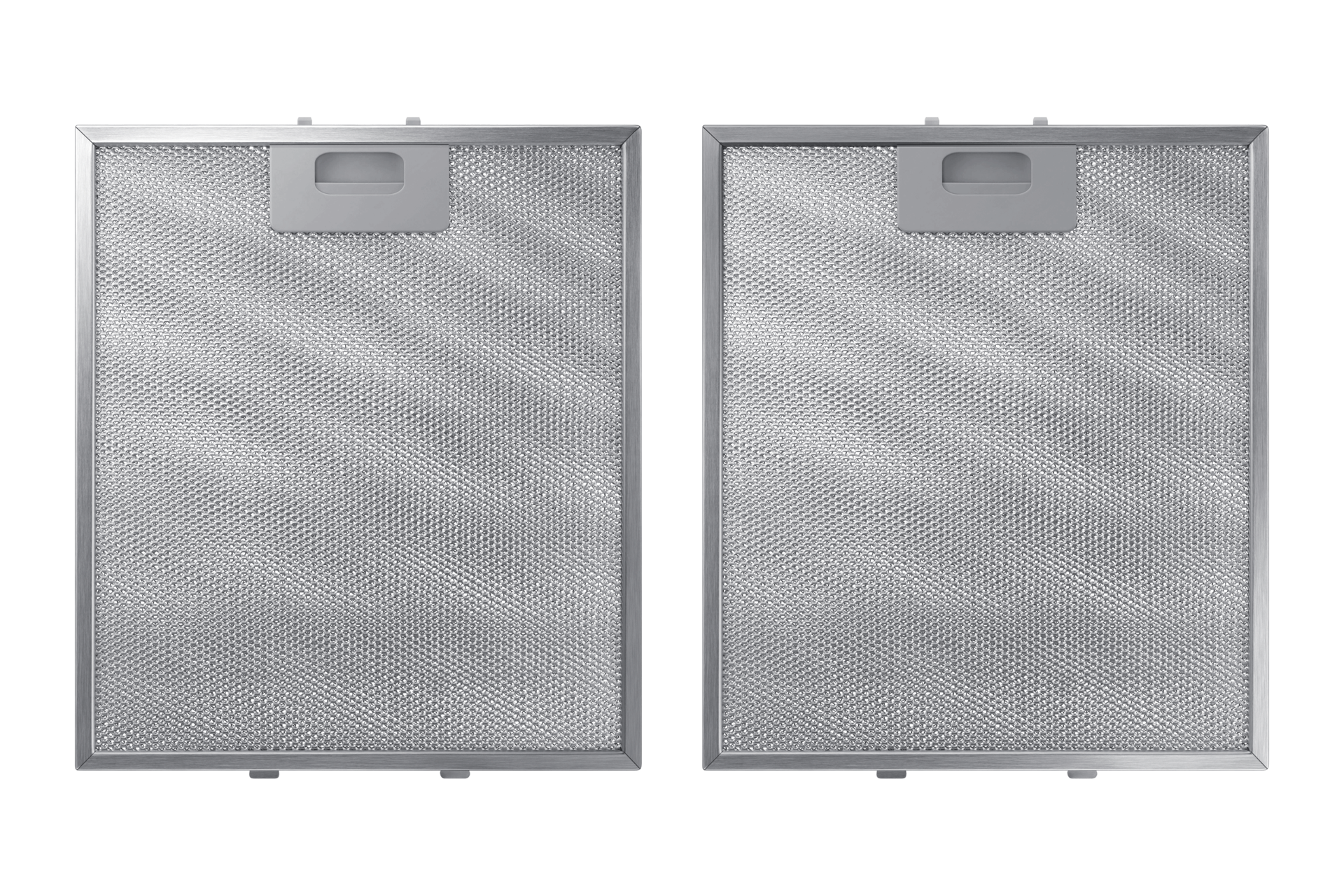 To ujęcie prezentuje nam aluminiowe filtry, jakie podczas pracy wykorzystuje okap do kuchni Samsung NK36M7070VS/UR.