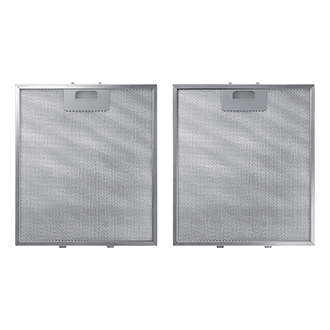 To ujęcie prezentuje nam aluminiowe filtry, jakie podczas pracy wykorzystuje okap do kuchni Samsung NK36M7070VS/UR.