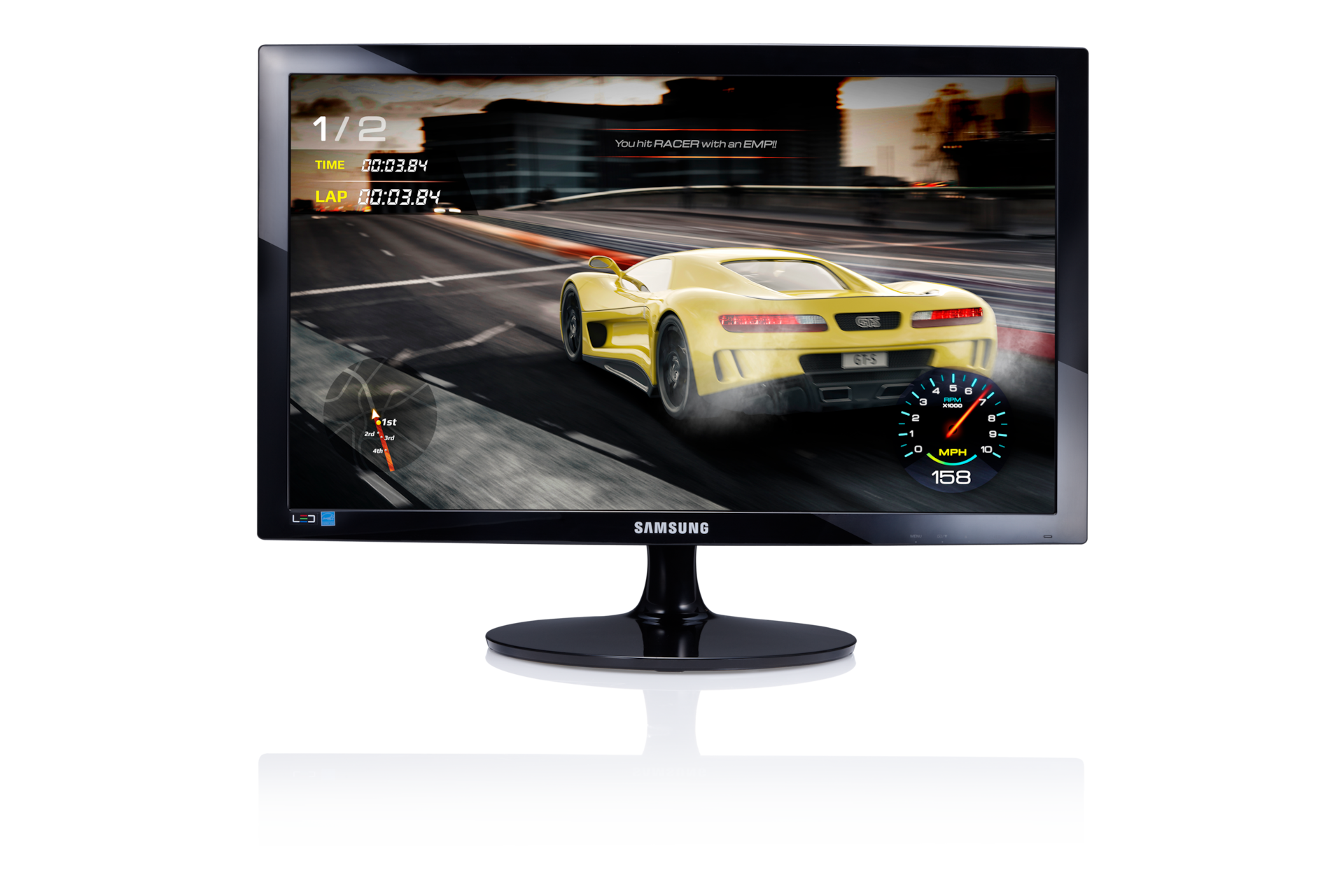 Przód 24-calowego monitora multimedialny Samsung LS24D332HSO/EN 