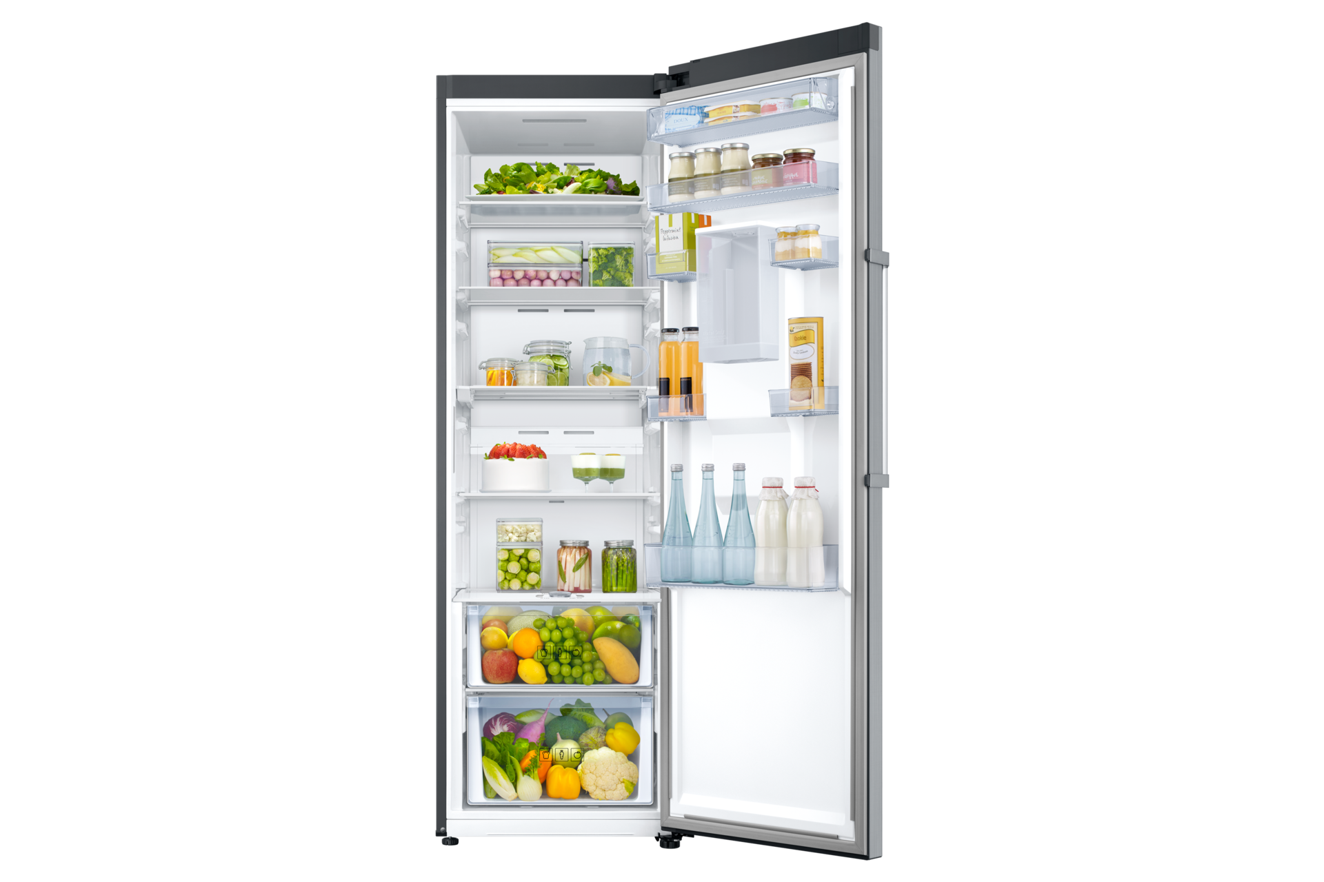 Uporządkuj swoją żywność wykorzystując półki, szuflady i pojemniki.