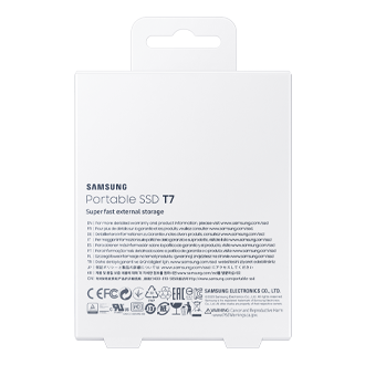 Szybkie przenośne SSD 1TB T7 Samsung - MU-PC1T0H/WW - widok na tył pudełka