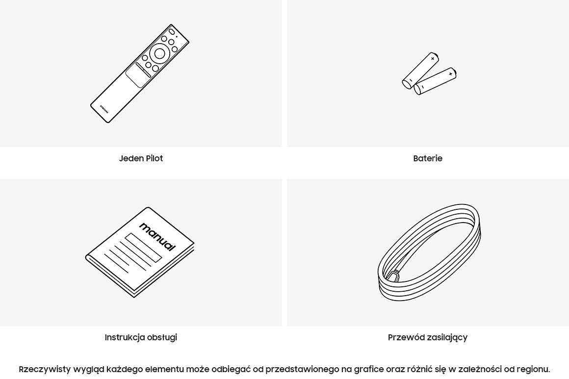 Pełne wyposażenie telewizora Samsung QLED 65" Q80T - QE65Q80TATXXH - ilustracja