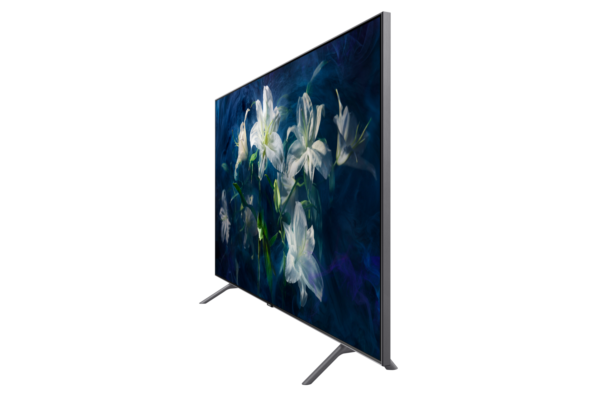 Zdjęcie z ukosa telewizora Samsung QLED TV 2018 Q8D - QE55Q8DNATXXH