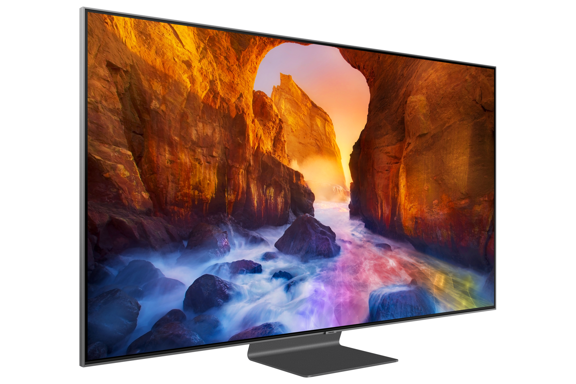 QE65Q90RATXXH - QLED Q90R - telewizor 65 cali Samsung 4K UHD - pod skosem lewy bok