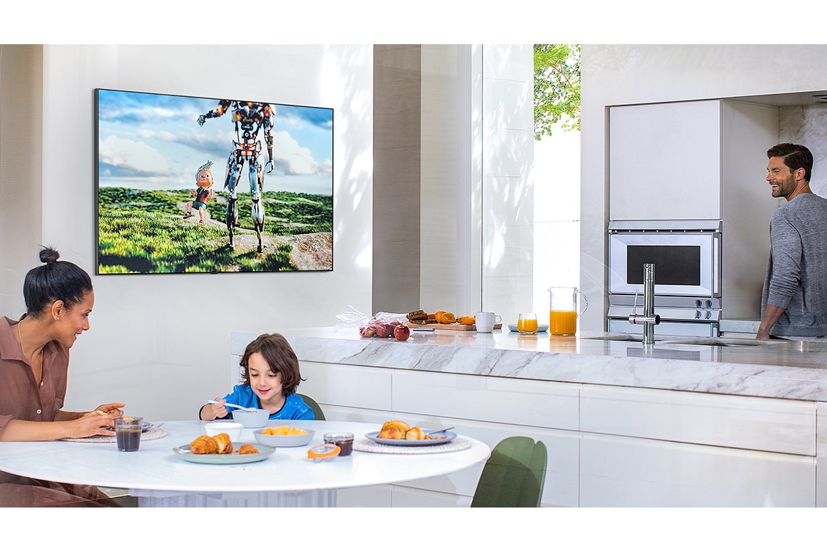 Smukły design telewizora Samsung QLED Q95T 55 cali doda nowoczesności i elegancji każdemu wnętrzu