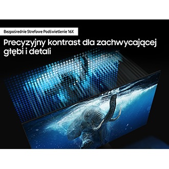 Bezpośrednie Strefowe Podświetlenie 16x zachwyci głębią koloru i wyraźnymi detalami w każdej scenie na ekranie telewizora QLED 55" Q95T - QE55Q95TATXXH
