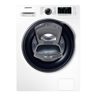 Samsung pralka WW8NK52E0VX/EO z otwartymi drzwiami AddWash.