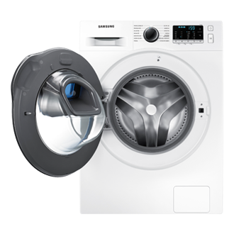 Otwarte drzwi w pralce AddWash Slim WW8NK52E0VX/EO od Samsung.