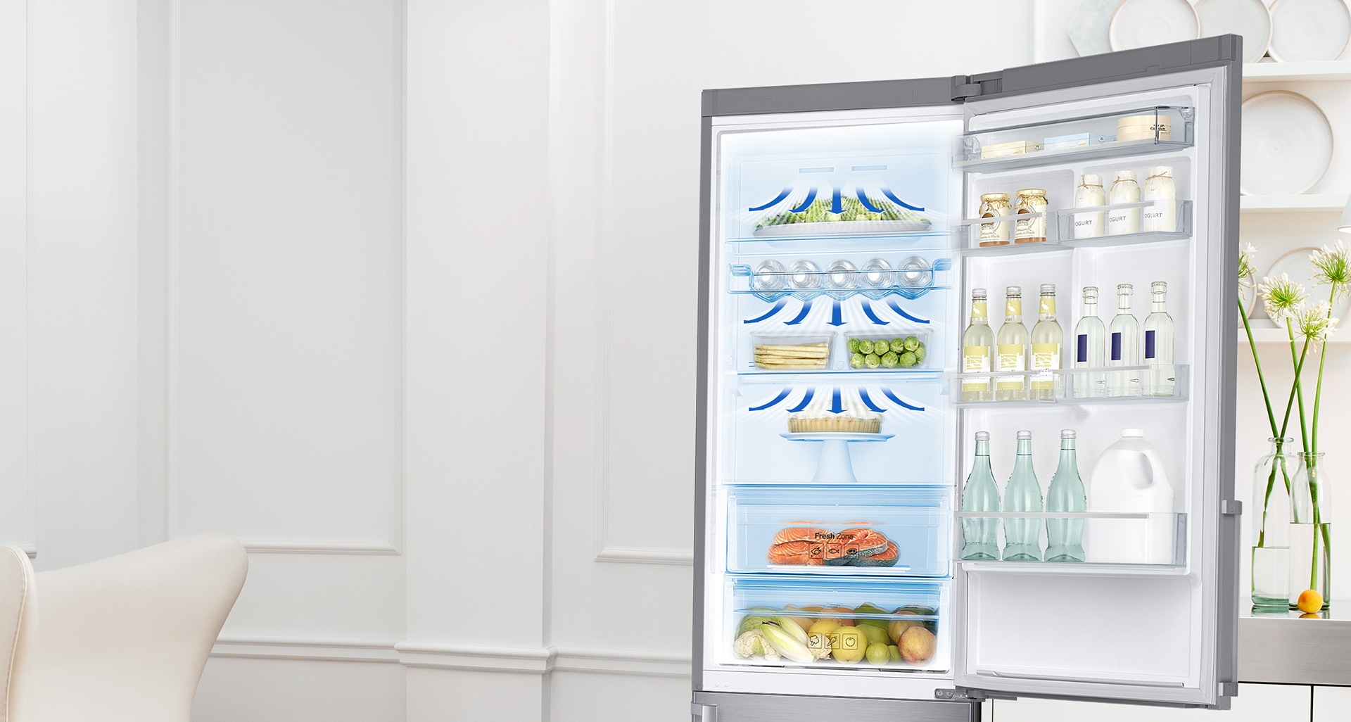 Frigorífico Samsung com All Around Cooling (Refrigeração Uniforme)