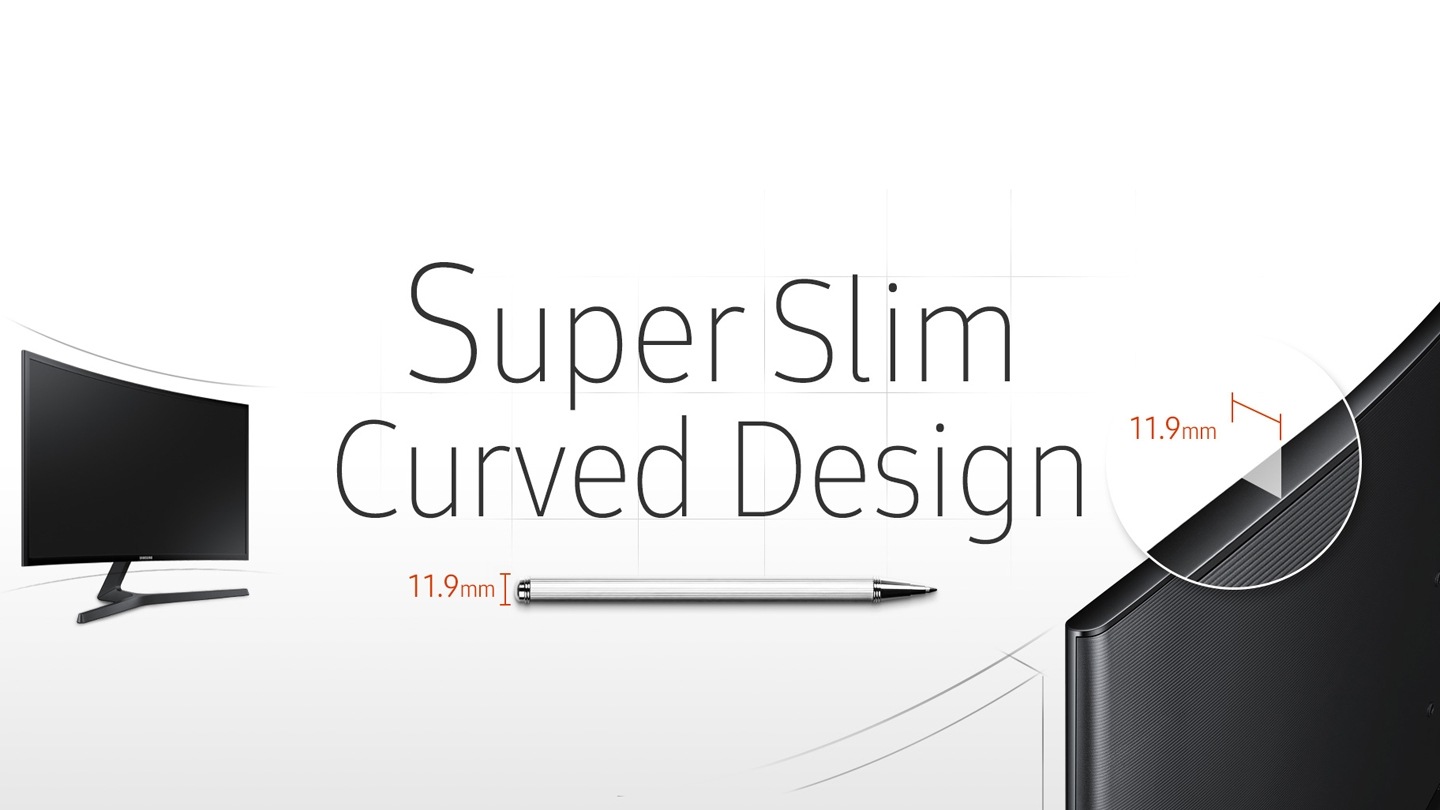 Ecran curbat super subtire si design elegant, contemporan