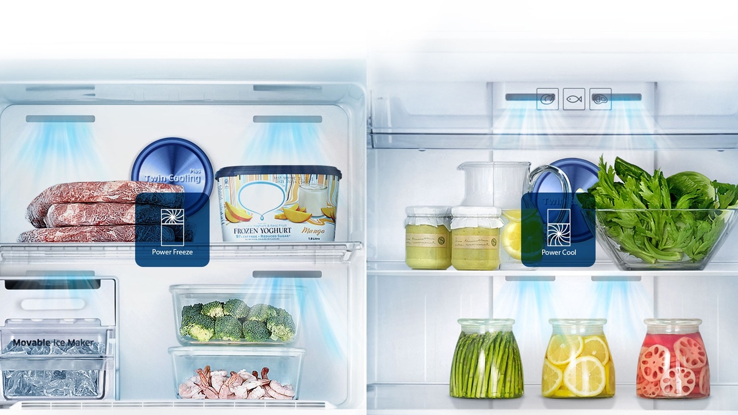 Creates ice and chills beverages