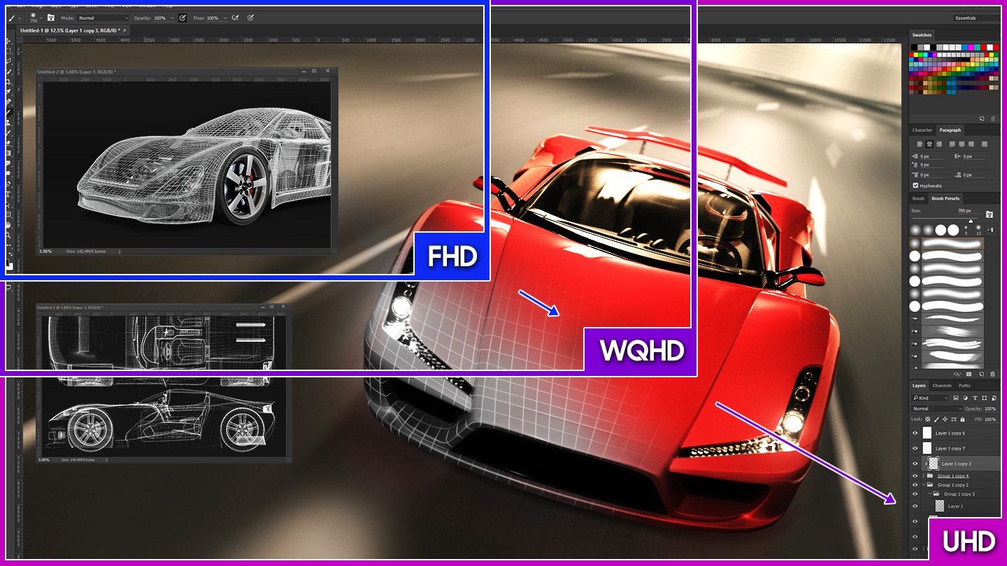 Ecran mare. Rezolutie UHD