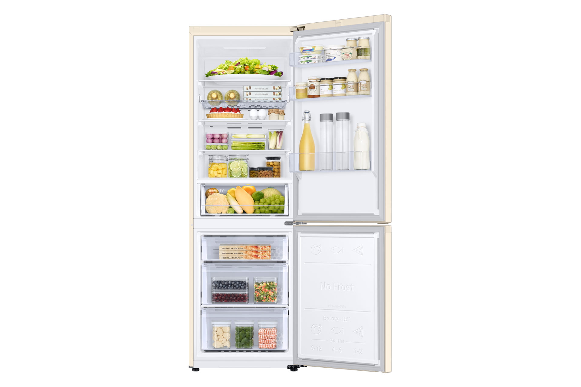 front-open-with-food Beige Wood