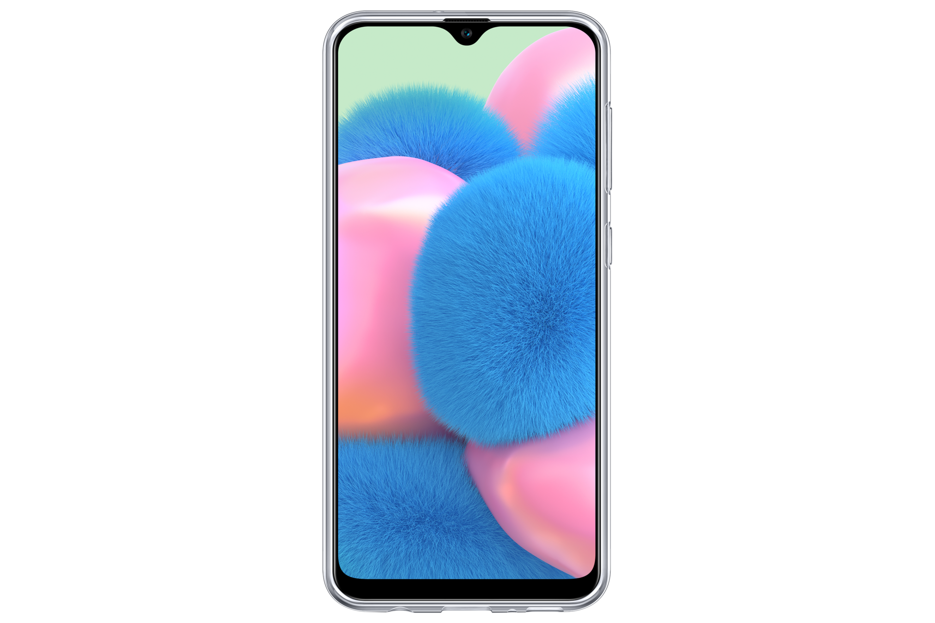 Прозрачный чехол-накладка Clear Cover для A30s, вид спереди на смартфоне