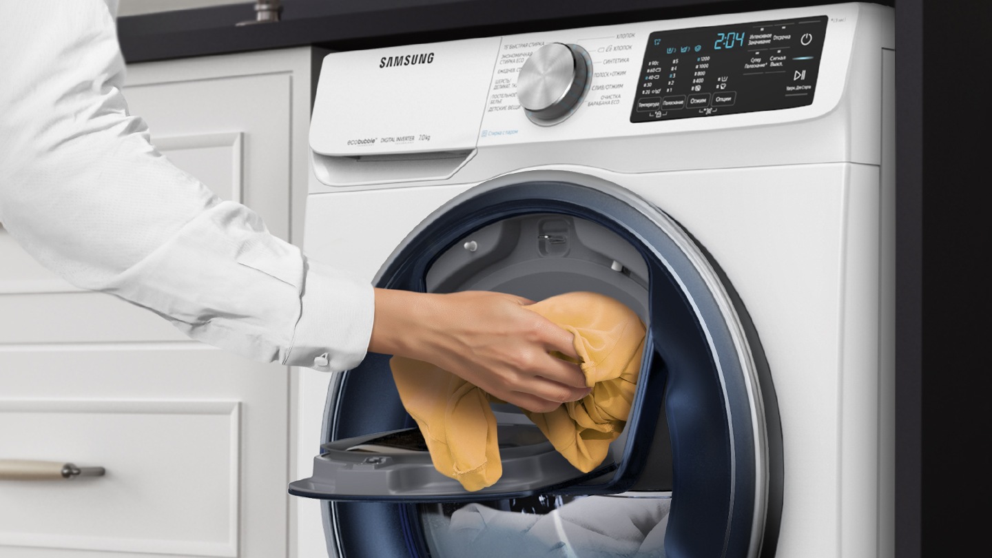 Стиральная машина Samsung WW4600R (AddWash и EcoBubble), 7кг Серебряный –  купить за 55290 ₽ | Online Samsung