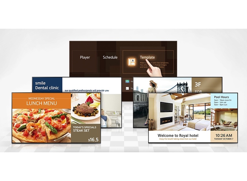 Easily manage digital signage with a simplified Home UI, tools and templates