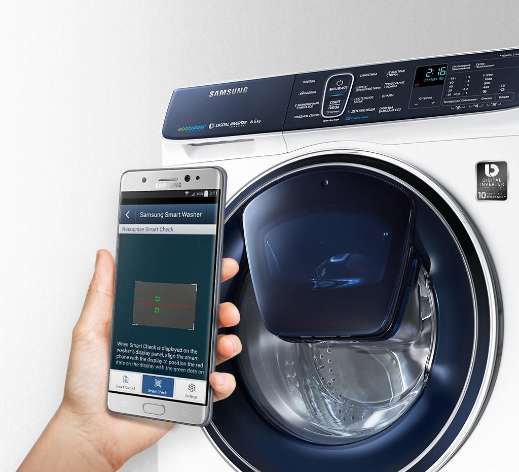 Стиральная машина Samsung WW5600K (AddWash и Eco Bubble), 6.5кг белый –  купить за 56290 ? | Online Samsung