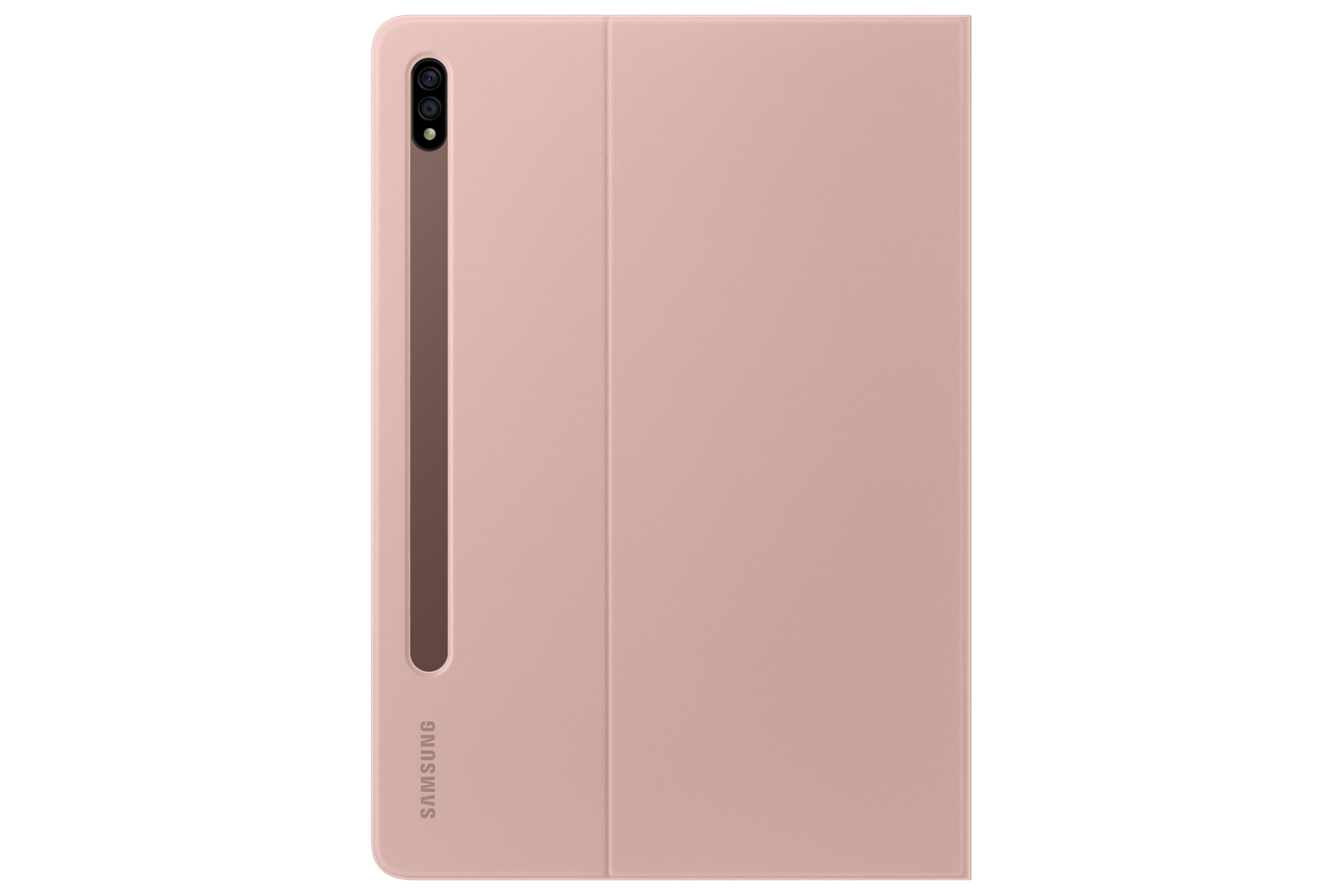 Розовый чехол Book Cover для Galaxy Tab S7, вид сзади в закрытом виде
