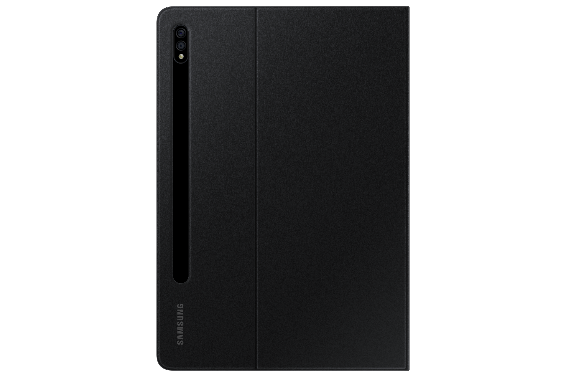 Чёрный чехол Book Cover для Galaxy Tab S7, вид сзади в закрытом виде