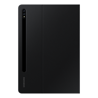 Чёрный чехол Book Cover для Galaxy Tab S7, вид сзади в закрытом виде