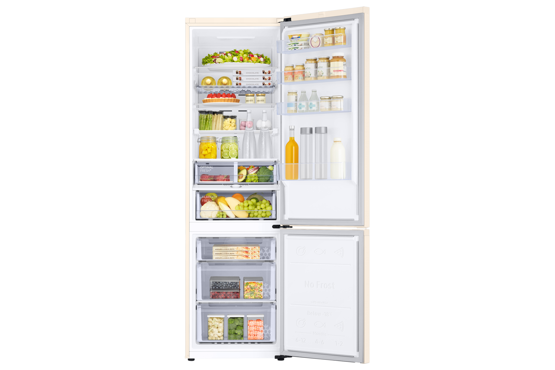 front-open-with-food Beige Wood