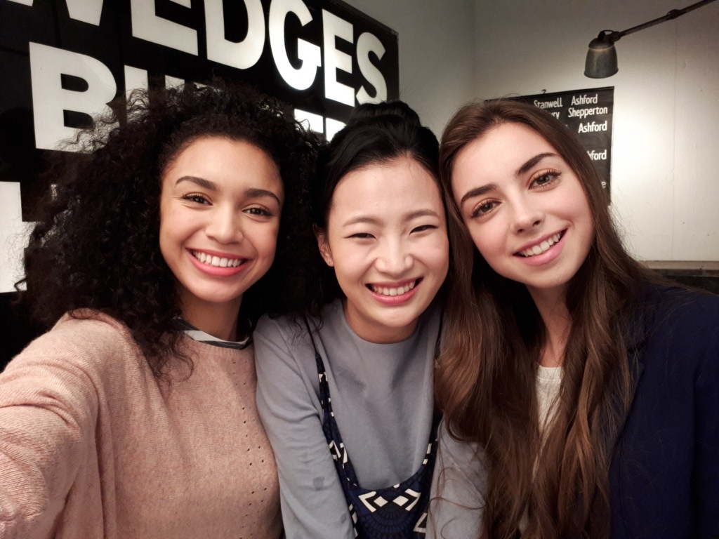 Selfie group shot of smiling women