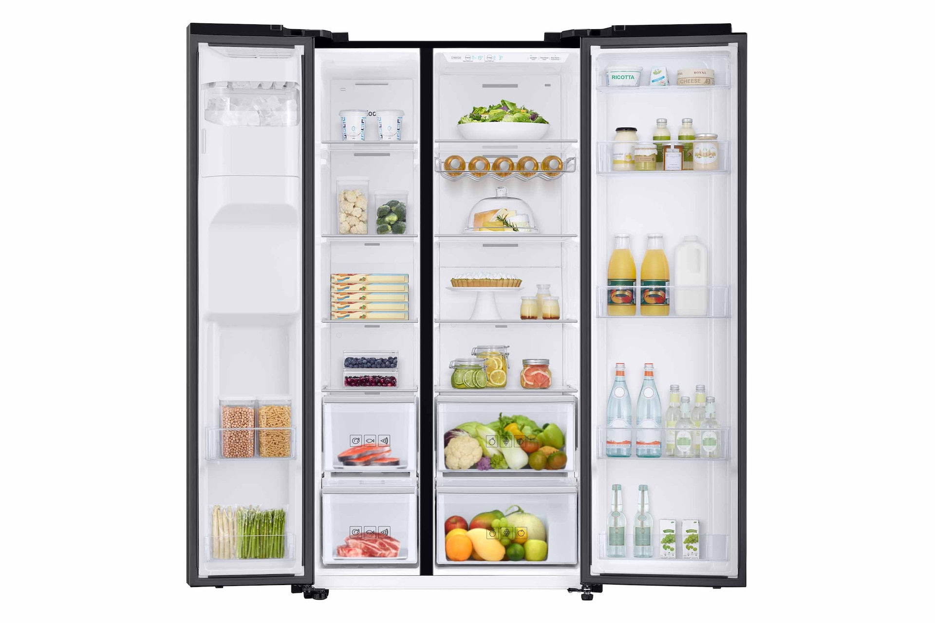 Front open with food black