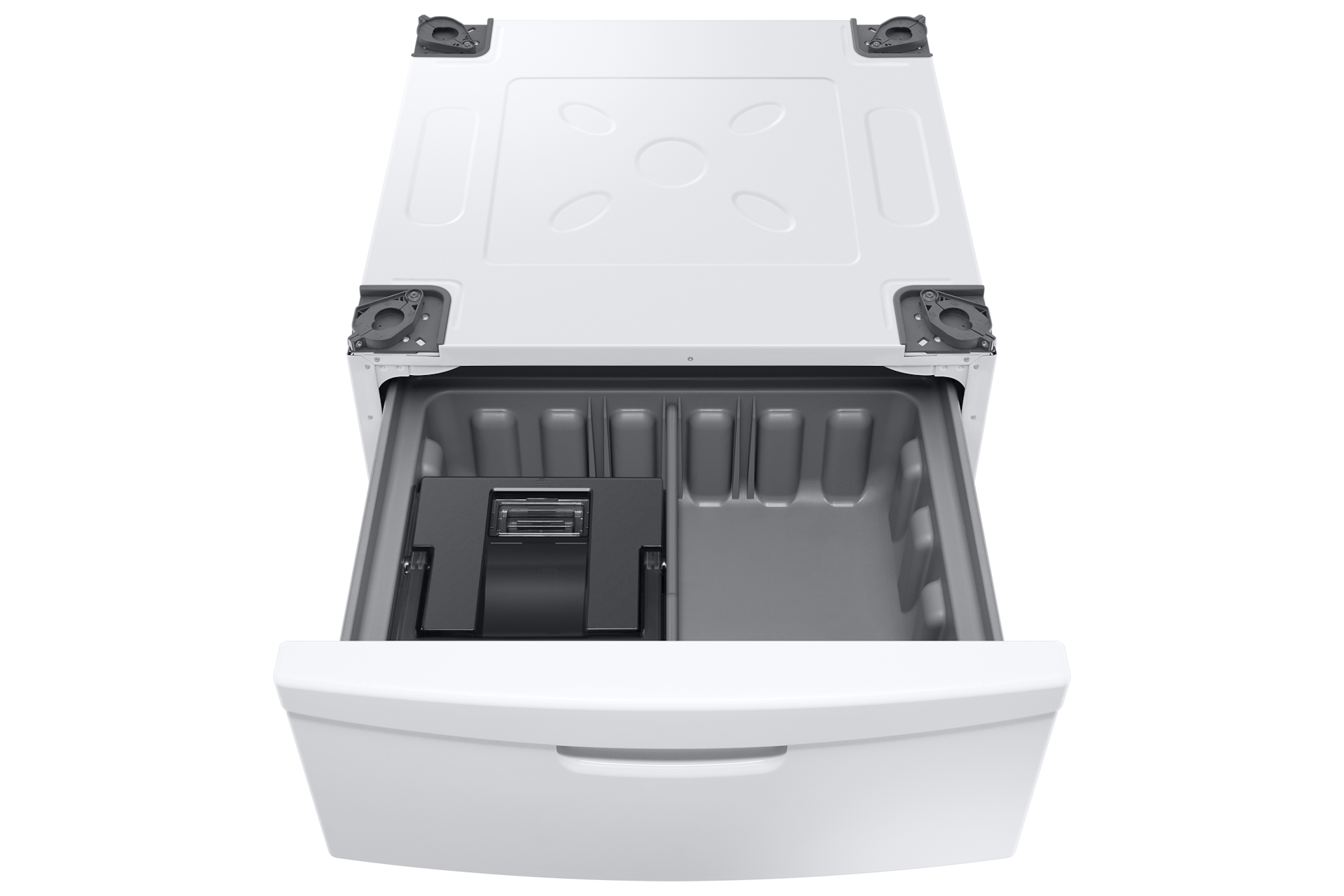 화이트 정명 도어락 열린 모습(위에서 내려다본 모습)