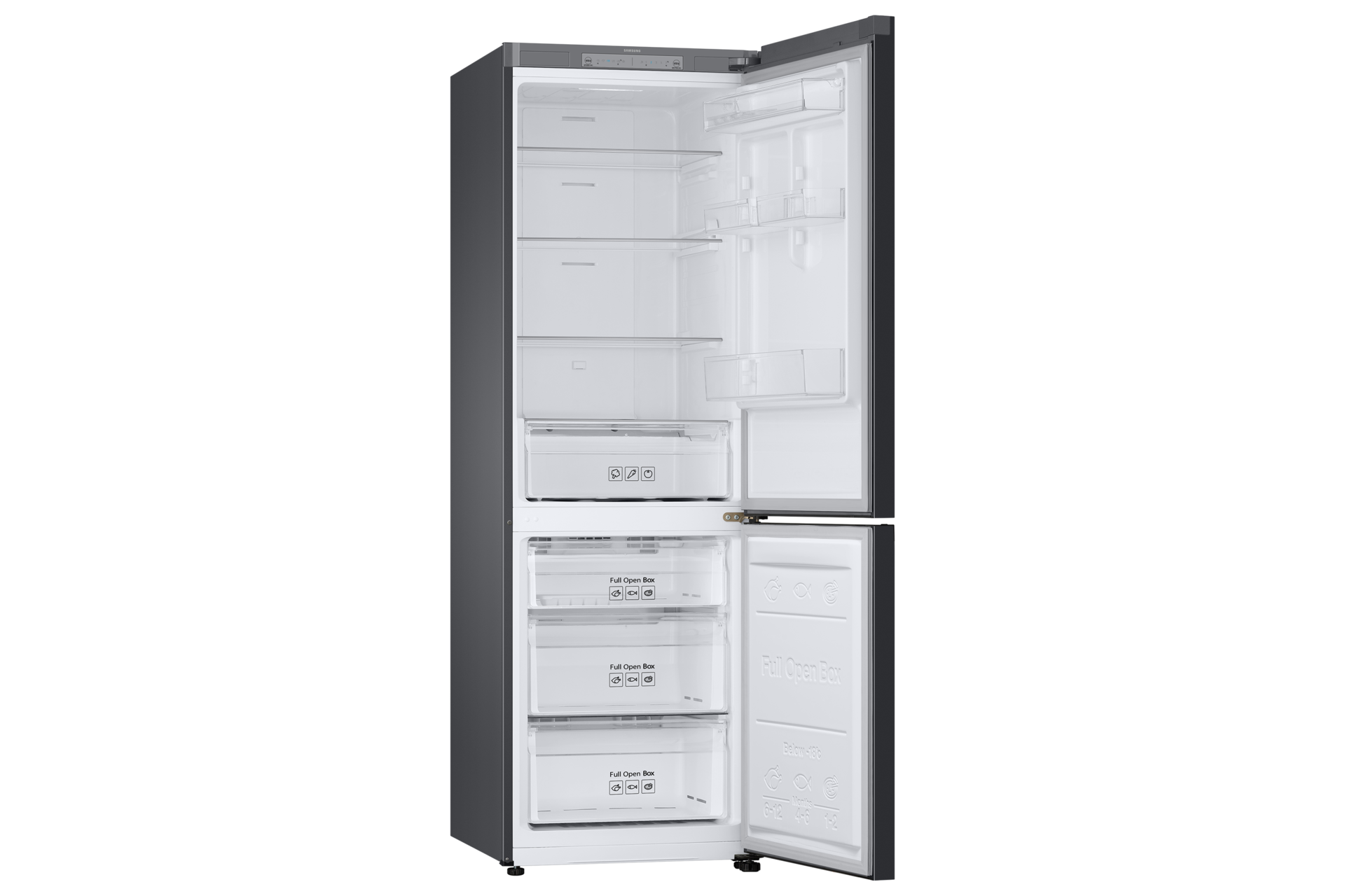 제품 앞면 왼쪽 30도 도어 열림 내용물 없음 