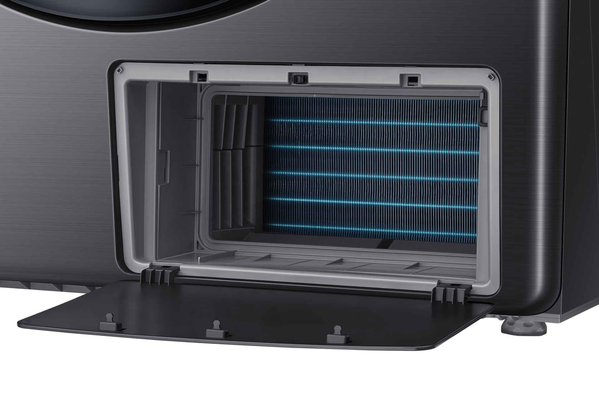 건조기 17kg 블랙캐비어 열교환기부분 확대