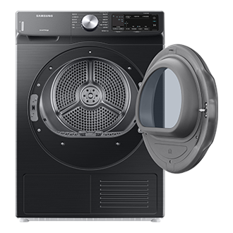 인버터 건조기 9 kg 블랙캐비어 정면 도어열림