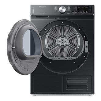 인버터 건조기 9 kg 블랙캐비어 정면 도어열림