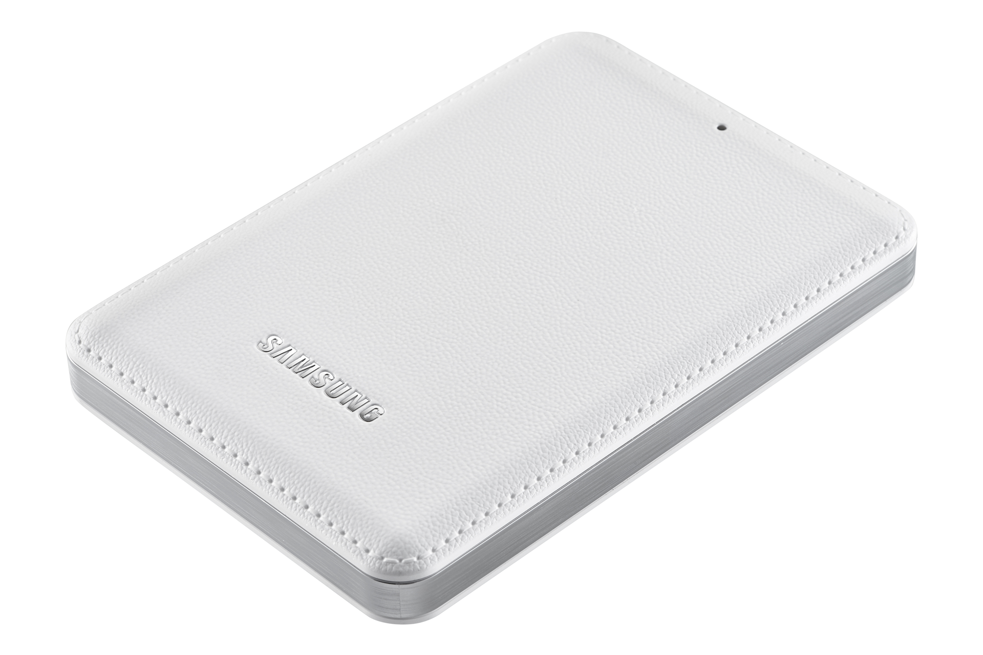 외장HDD J3 4 TB 화이트 앞면 왼쪽 30도 뒤 70도