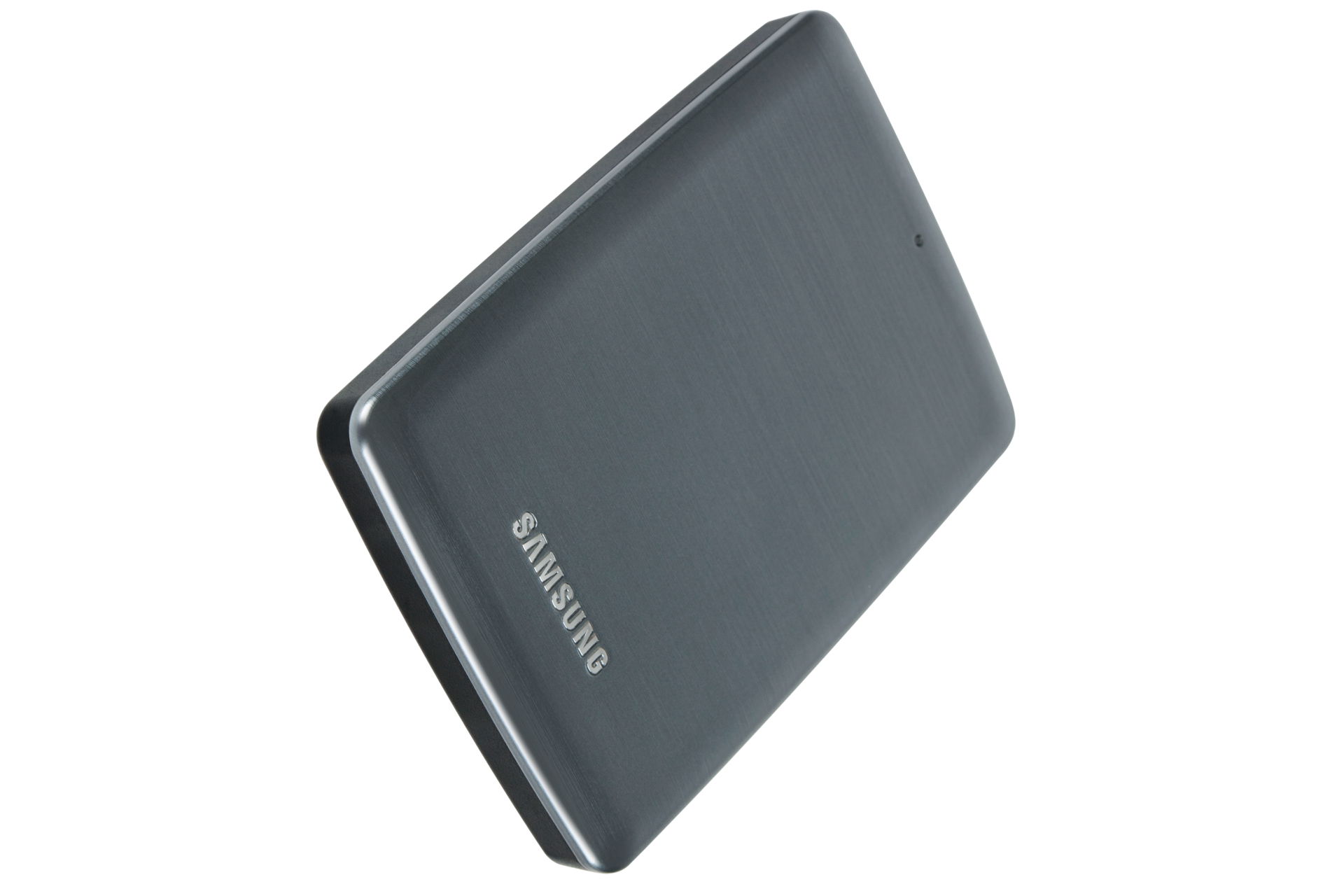 외장HDD 2 TB 시크그레이 제품 좌측면 우측 회전 40도 이미지