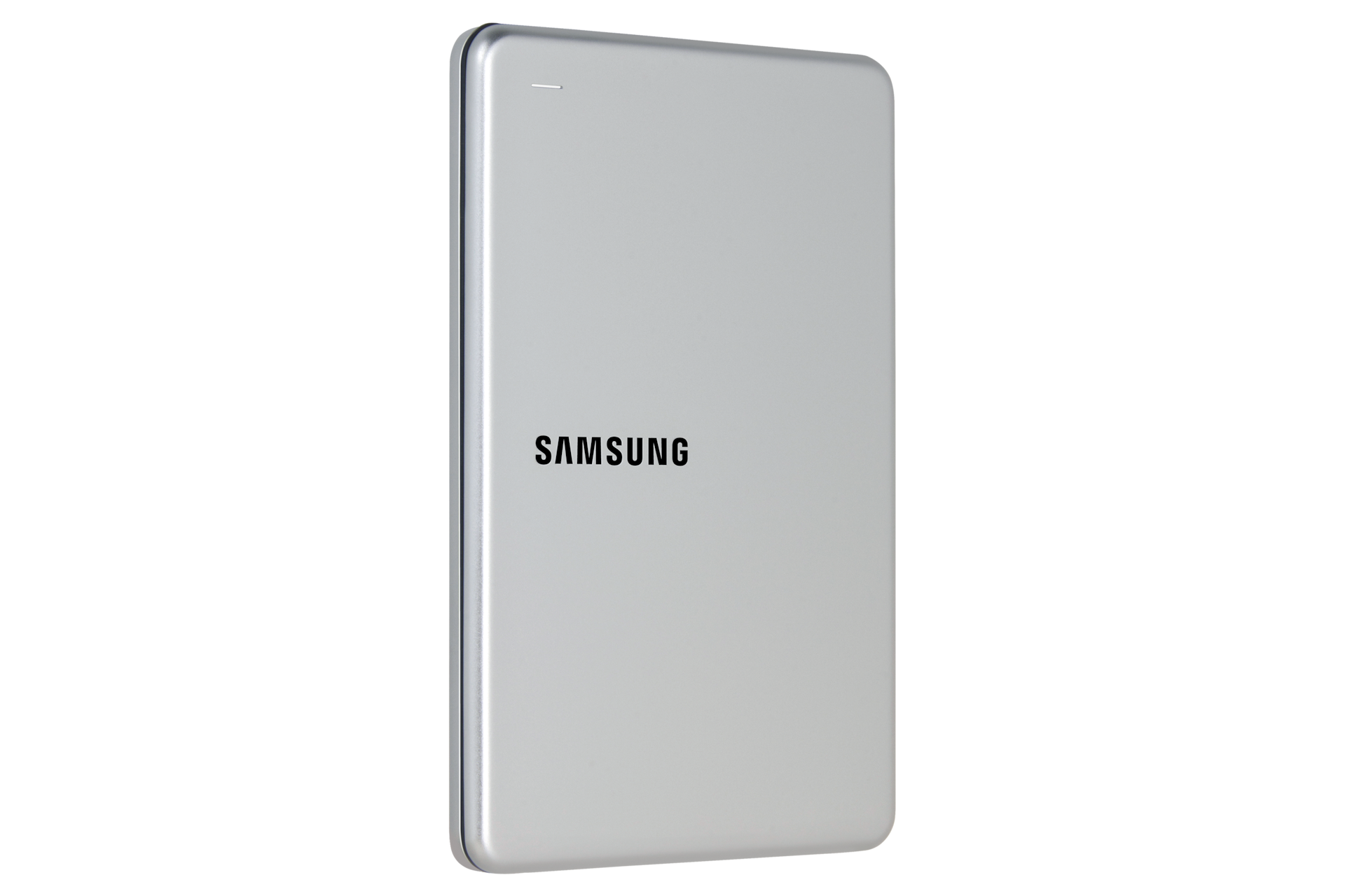 외장HDD 2 TB SLIM 실버 앞면 오른쪽 45도