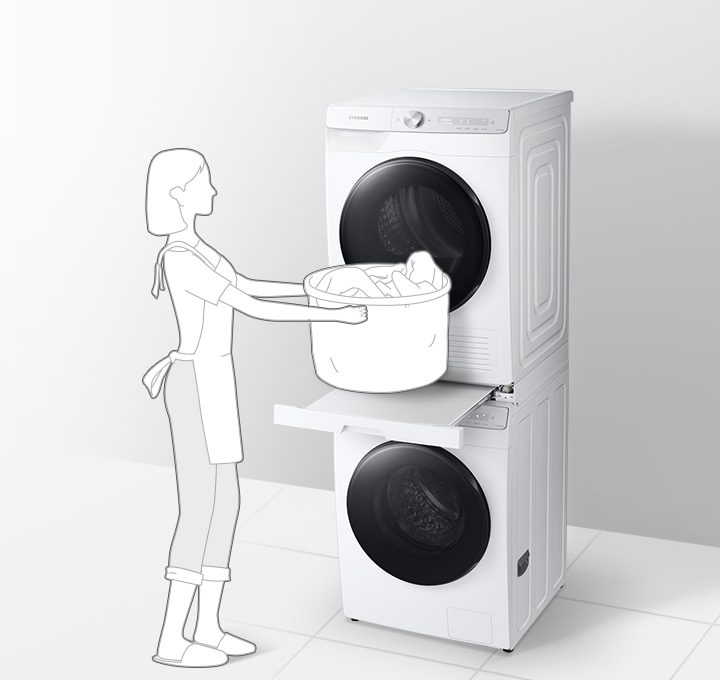 9 kg 건조기 상단 설치 키트 화이트 | SKK-UDW | Samsung 대한민국