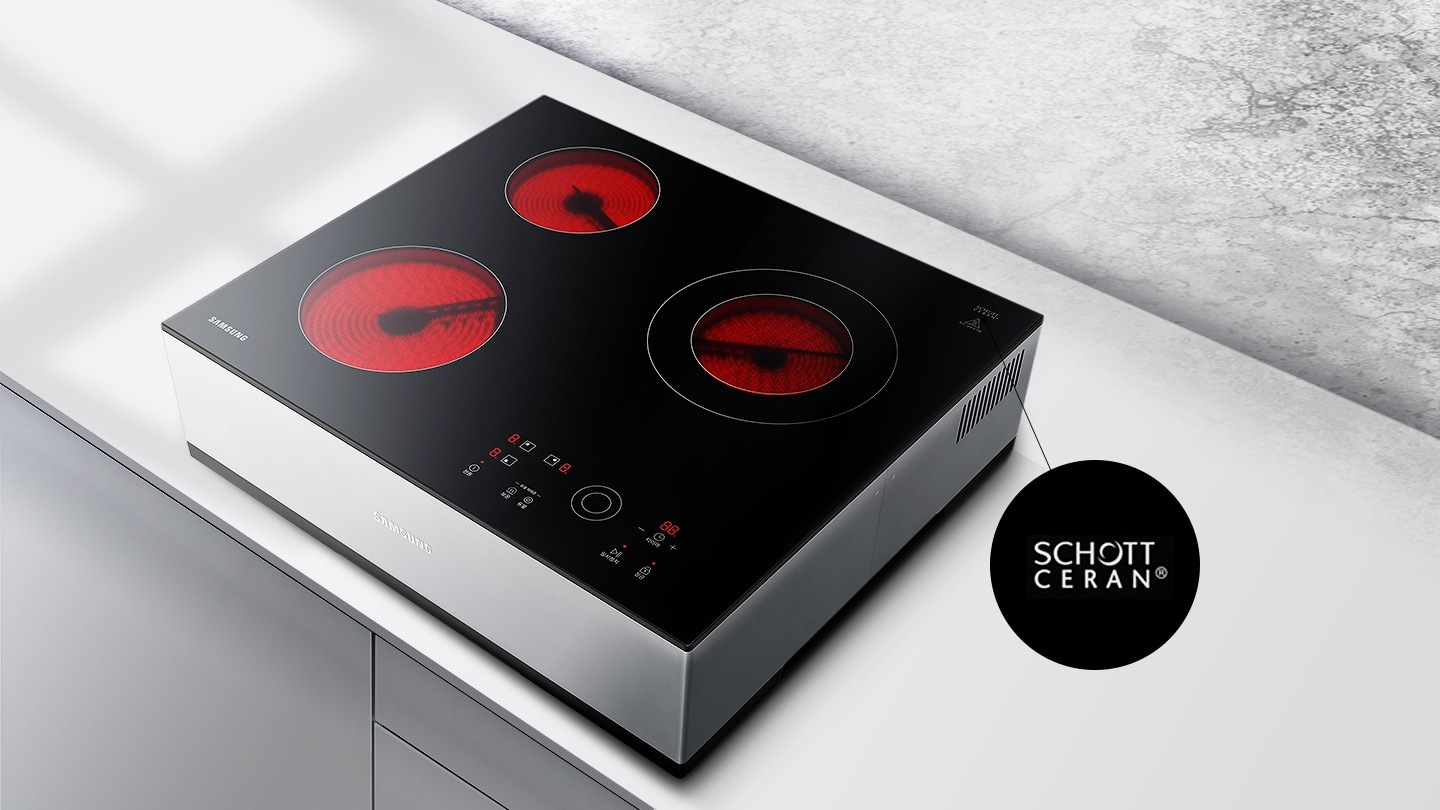 제품이 있고, 독일 Schott Ceran®를 확대하여 보여주고 있습니다.